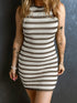 'Selah' Striped Crochet Mini Dress - Celes Fashion